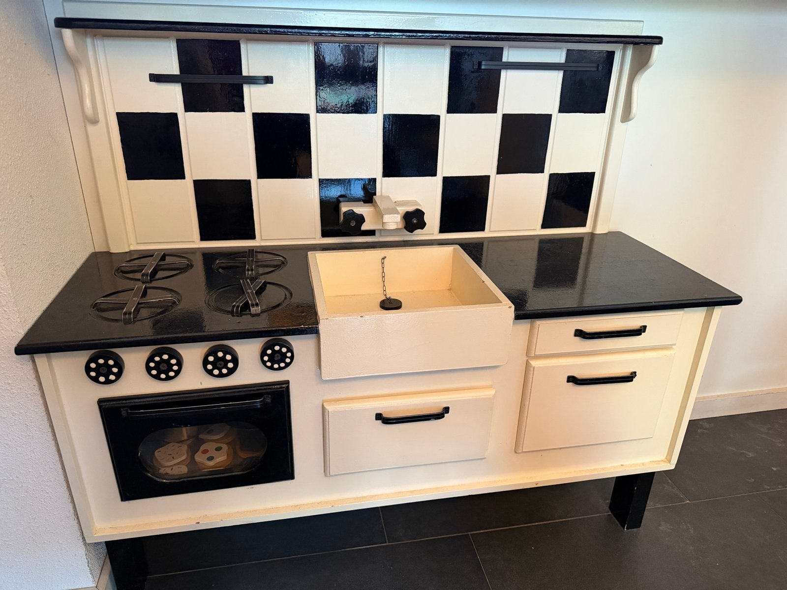 Unieke houten landelijke speelkeuken (handgemaakt!), Ophalen, Gebruikt, Hout, Speelkeuken