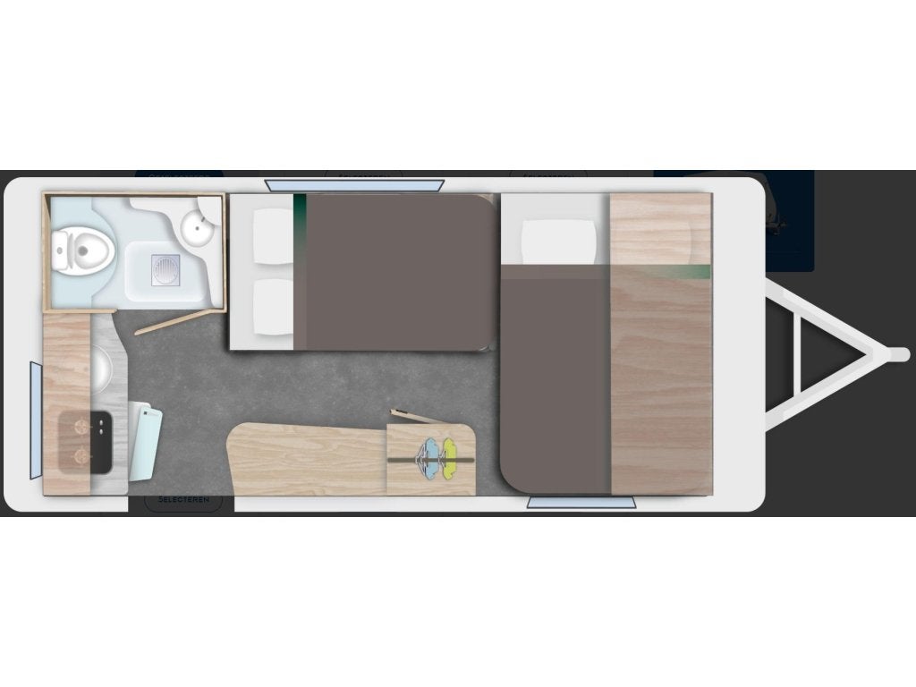 Caravelair Alba 400 ACTIE MODEL 2026, VAST BED, Caravans en Kamperen, Ringverwarming, Standaardzit, Bedrijf, 750 - 1000 kg