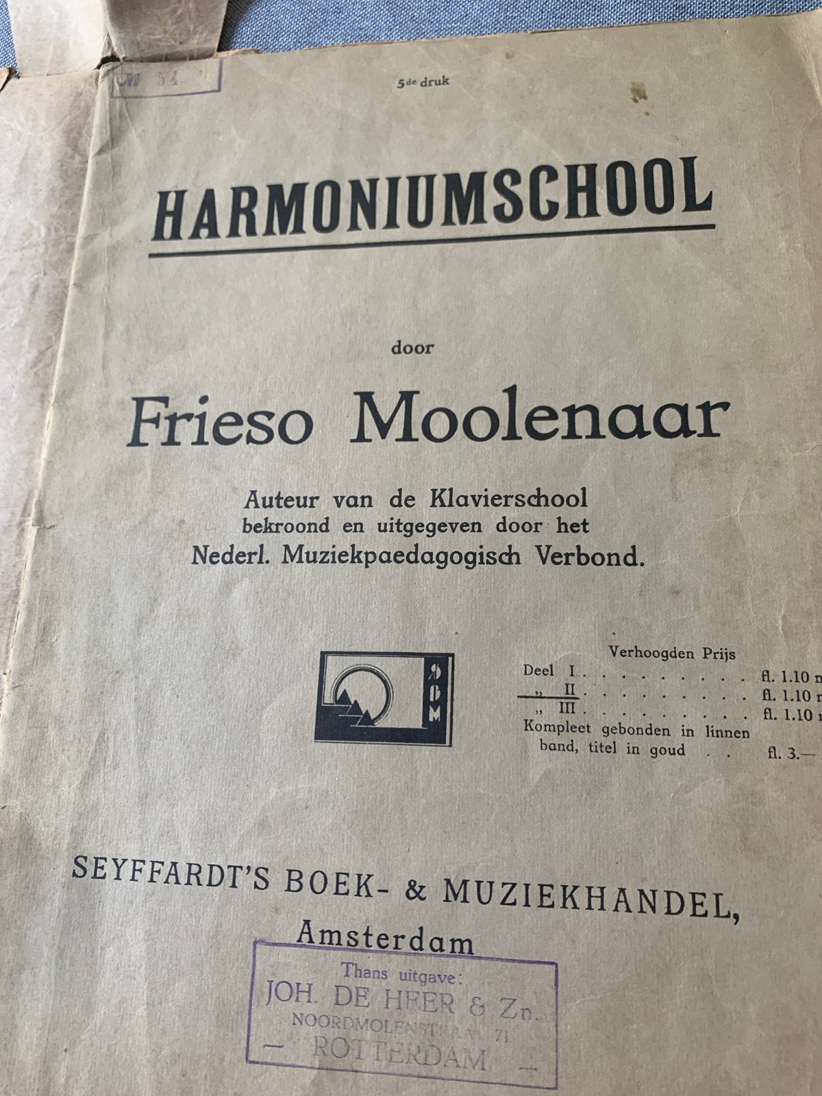 Harmoniumschool door Frieso Moolenaar - Muziekboek, Gebruikt, Klassiek, Les of Cursus, Overige instrumenten
