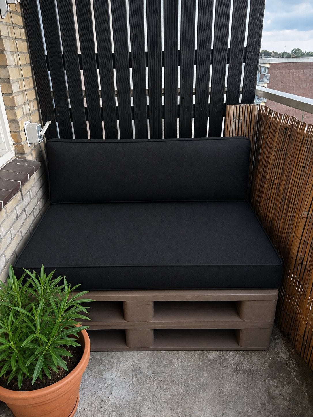Unique Living palletkussens Luana zwart, Ophalen of Verzenden, Zo goed als nieuw, 2 zitplaatsen