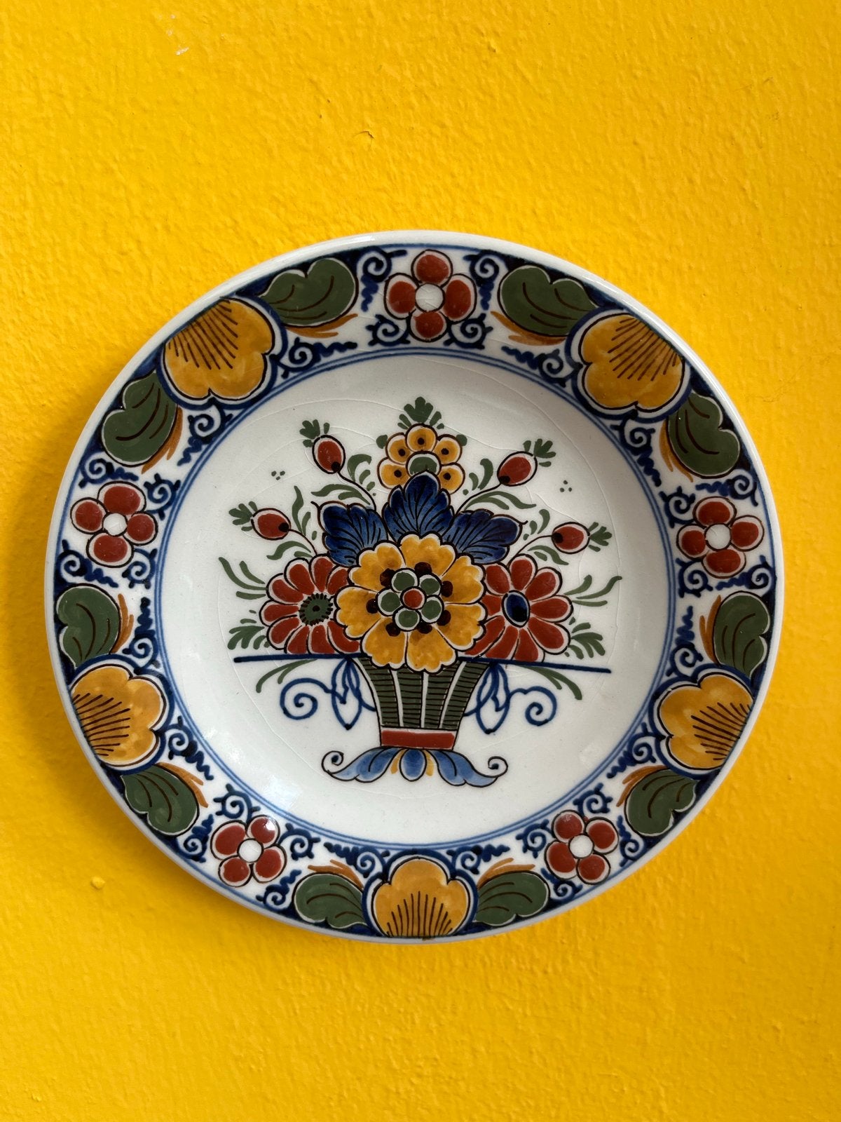 Delfts Blauw Wandbordje - Bloemmotief, Ophalen of Verzenden