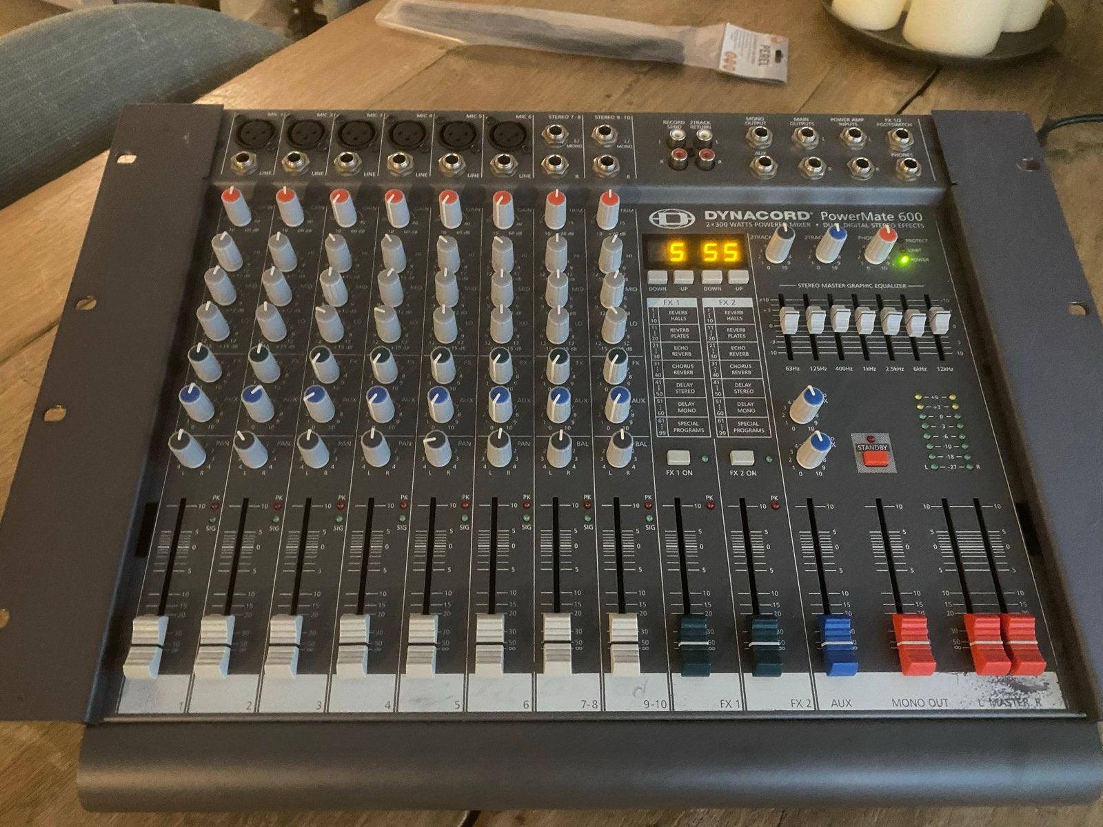 Dynacord Powermate 600 MK2 Powermixer - Topstaat!, Gebruikt, Microfooningang, Ophalen of Verzenden, Nvt