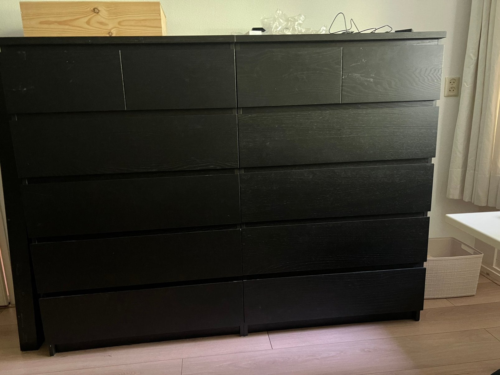 (1 kast beschikbaar) MALM donkerbruin ladekast met 6 lades, Ophalen, Gebruikt, 5 laden of meer, 100 tot 150 cm