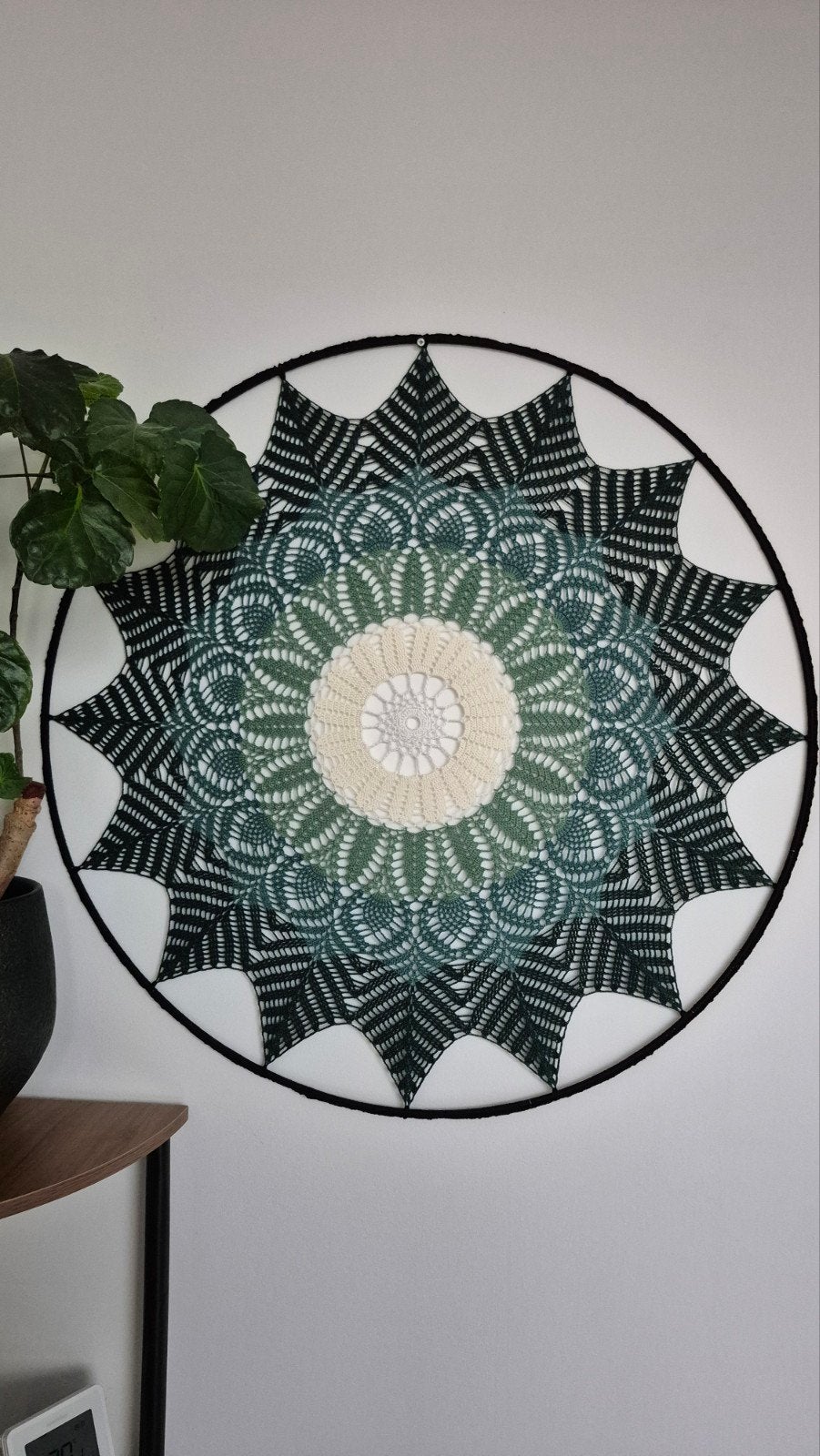Handgemaakte Gehaakte Mandala Wanddecoratie - 70 cm, Ophalen