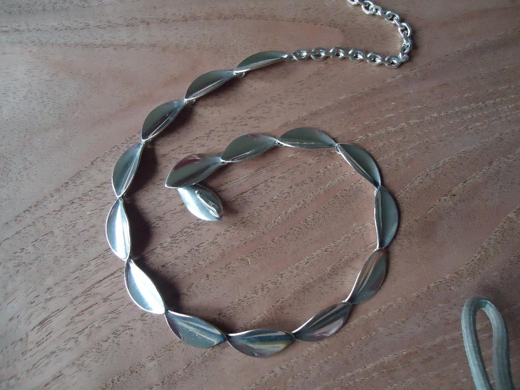 prachtige echt zilveren ketting aarre en kroch denmark 925, Ophalen of Verzenden, Zo goed als nieuw, Zilver, Zilver