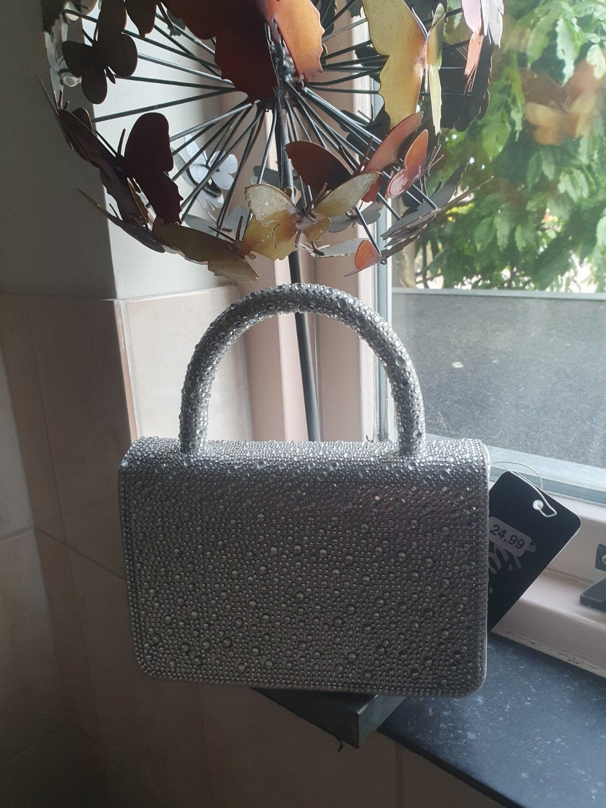 Hand schouder tasje. Zilver HG 15- 20 cm, Ophalen of Verzenden, Nieuw, Overige kleuren, Handtas