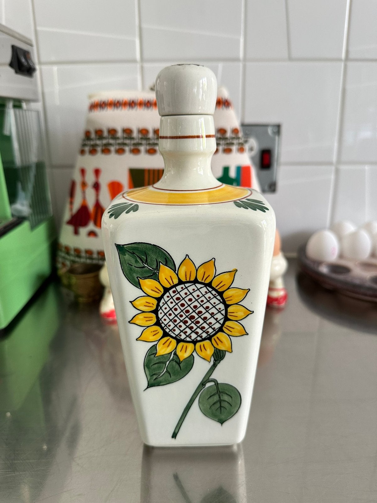 Kruik Fles Vintage Zonnebloem Mais Nidera 1970, Ophalen of Verzenden