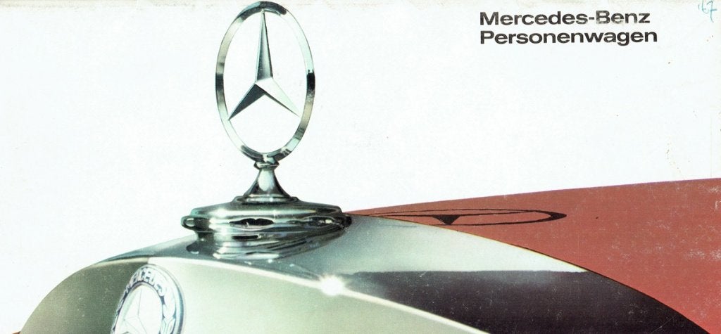 Folder Mercedes-Benz Personenwagen modellen (1967), Ophalen of Verzenden, Gelezen, Mercedes