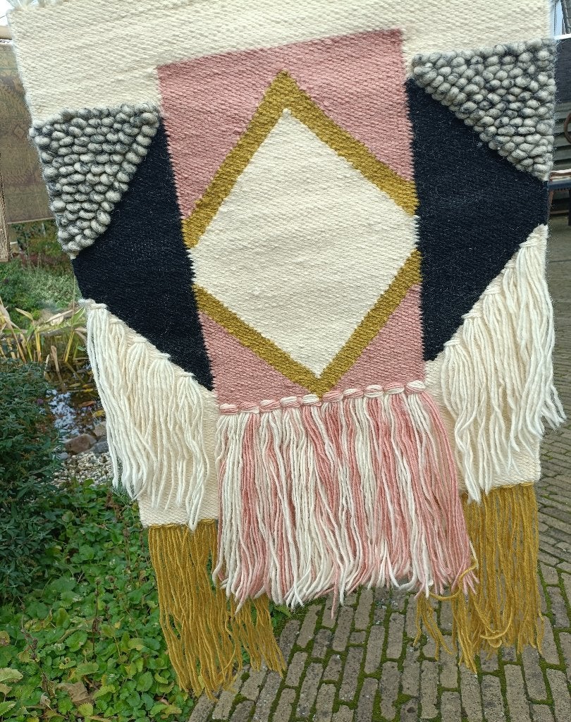 Hand geweven wollen wandkleed van Cyrillus, Boho, Ophalen of Verzenden, Zo goed als nieuw, 51 cm