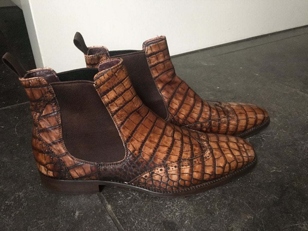 Gianfranco Lattanzi chelsea boots croco 41, Kleding | Heren, Schoenen, Bruin, Gianfranco Lattanzi, Boots, Ophalen of Verzenden