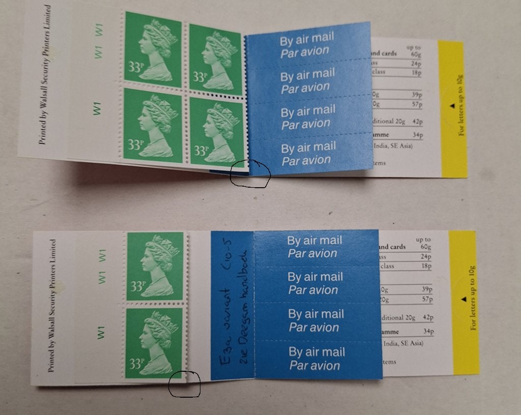 postzegelboekje engeland hb-0128 D afwijking tanding zie, Verzenden, Postfris