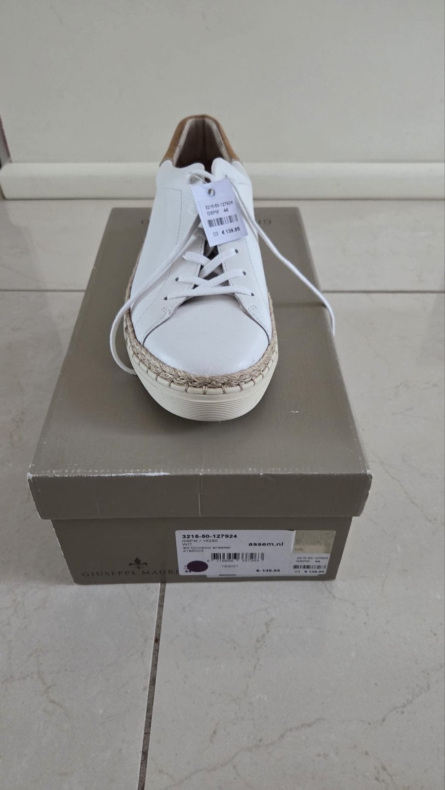 Giuseppe Maurizio ongedragen Witte Sneakers maat 44, Ophalen of Verzenden, Nieuw, Wit, Sneakers of Gympen