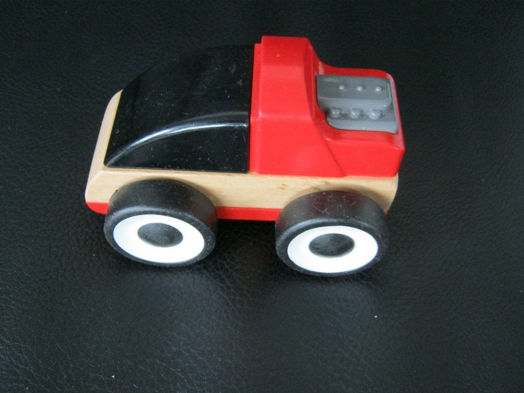 houten auto rood 2,=, Ophalen of Verzenden, Zo goed als nieuw