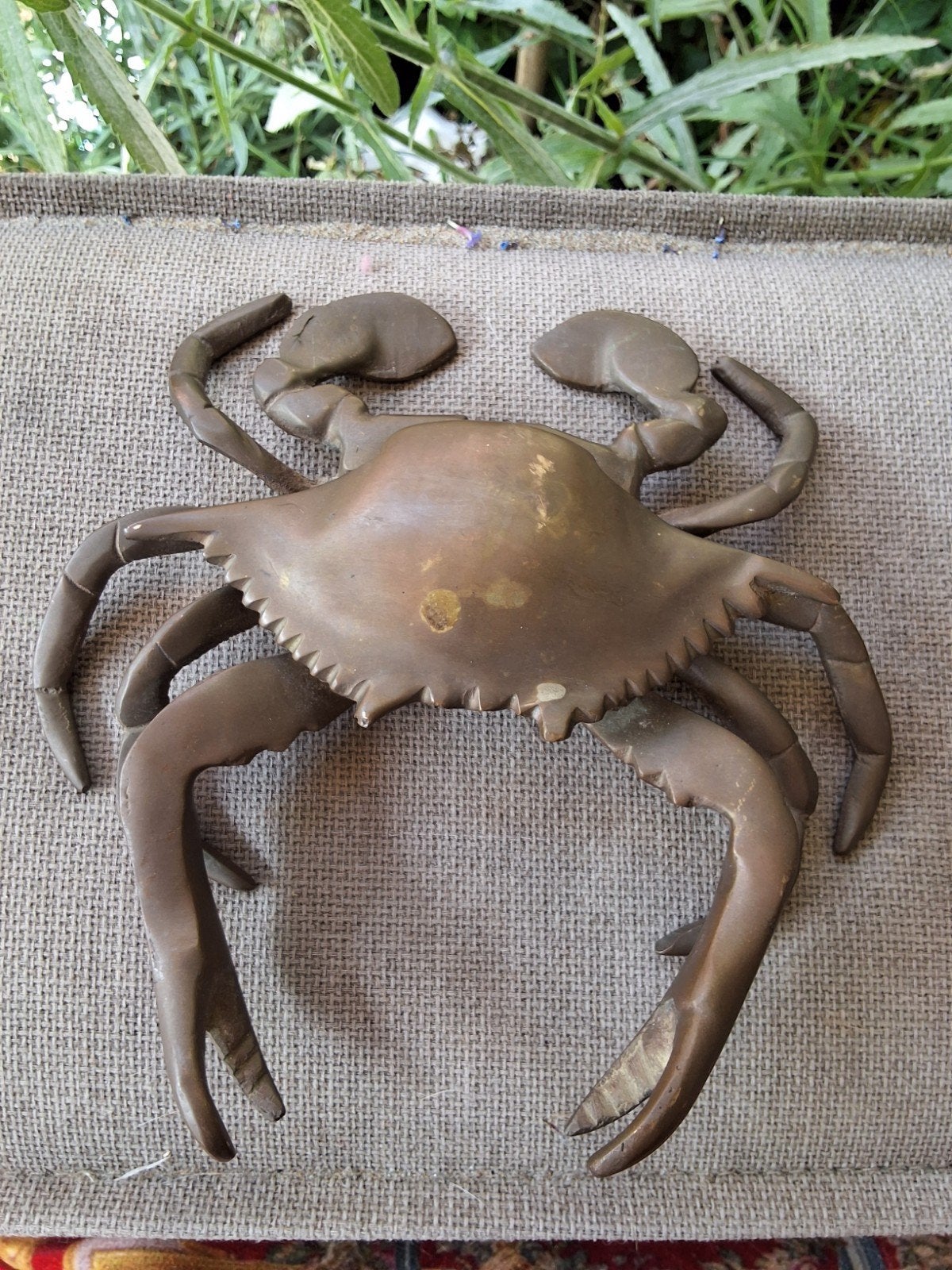Antiek  Koperen Krab inktpot snuisterijen doosje nautisch, Ophalen of Verzenden, Koper