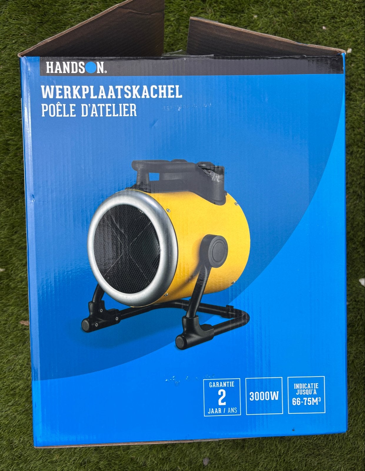 Hands On Werkplaatskachel 3000W - Nieuw in doos, Ophalen, 30 tot 80 cm, Minder dan 60 cm, 800 watt of meer