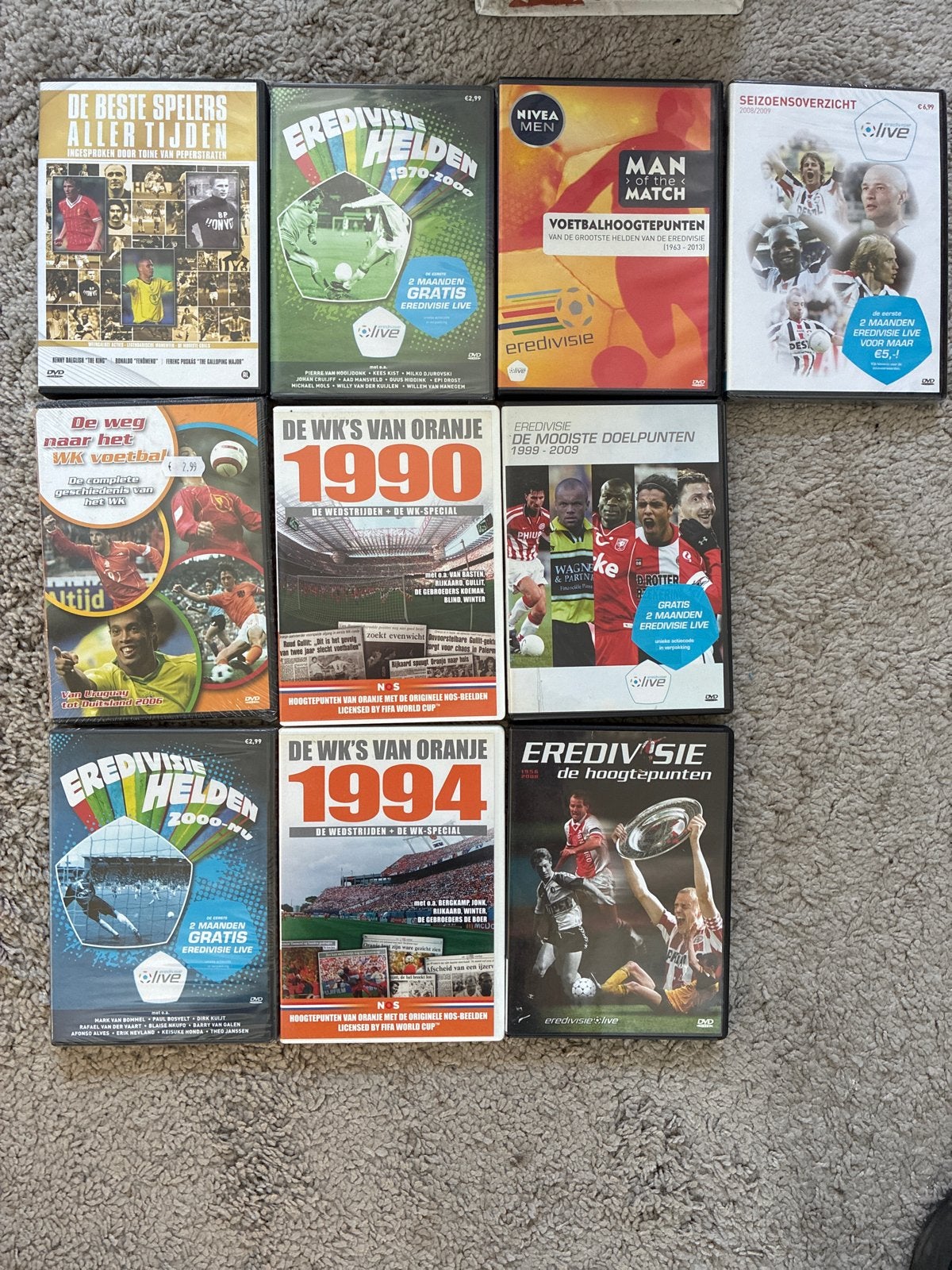 10 originele voetbal dvd's - deels nieuw in seal, Ophalen of Verzenden, Zo goed als nieuw, Voetbal