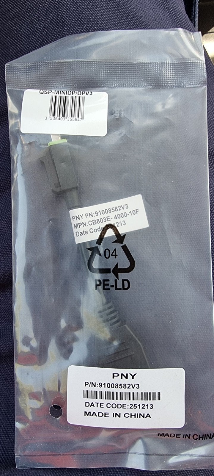 PNY QSP-MINIDP/DPV3 Mini DisplayPort naar DisplayPort kabel, Ophalen of Verzenden, Nieuw, Minder dan 2 meter, Overige kabels