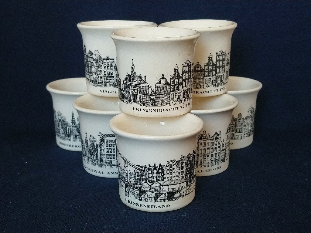 Villeroy & Boch - eierdoppen Amsterdams Grachtenservies, Antiek en Kunst, Antiek | Servies los, Ophalen of Verzenden