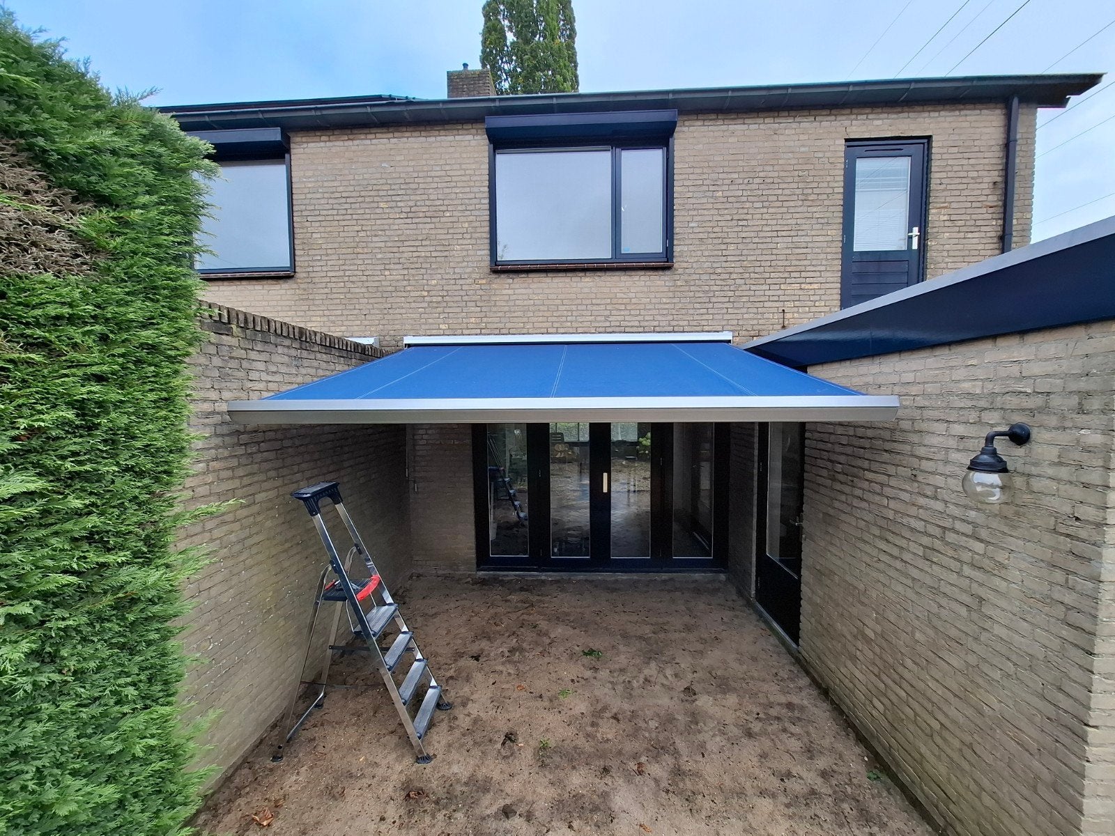 Terrasscherm / Knikarmscherm - 360x280cm - Gebruikt, Ophalen, Gebruikt, 250 cm tot 450 cm, Knikarmscherm
