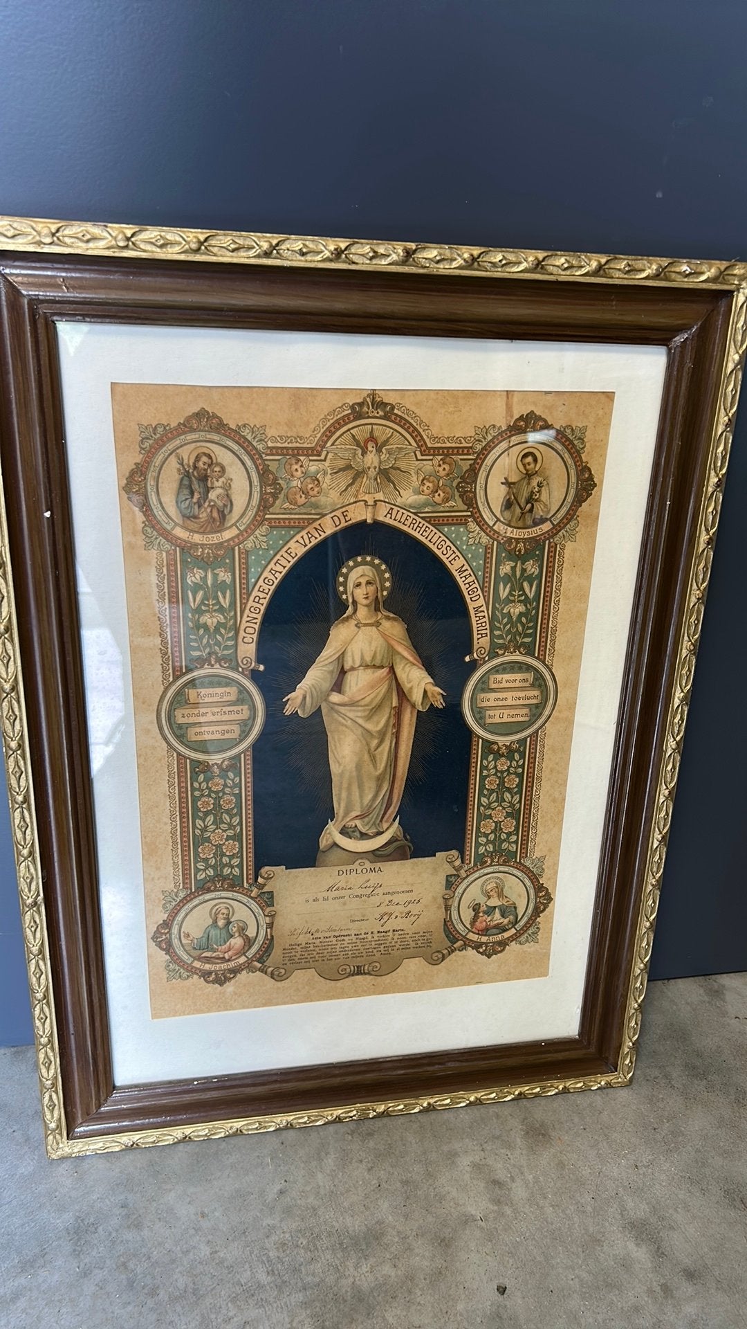 Diploma “Congregatie van de Allerheiligste Maagd Maria”, Ophalen of Verzenden