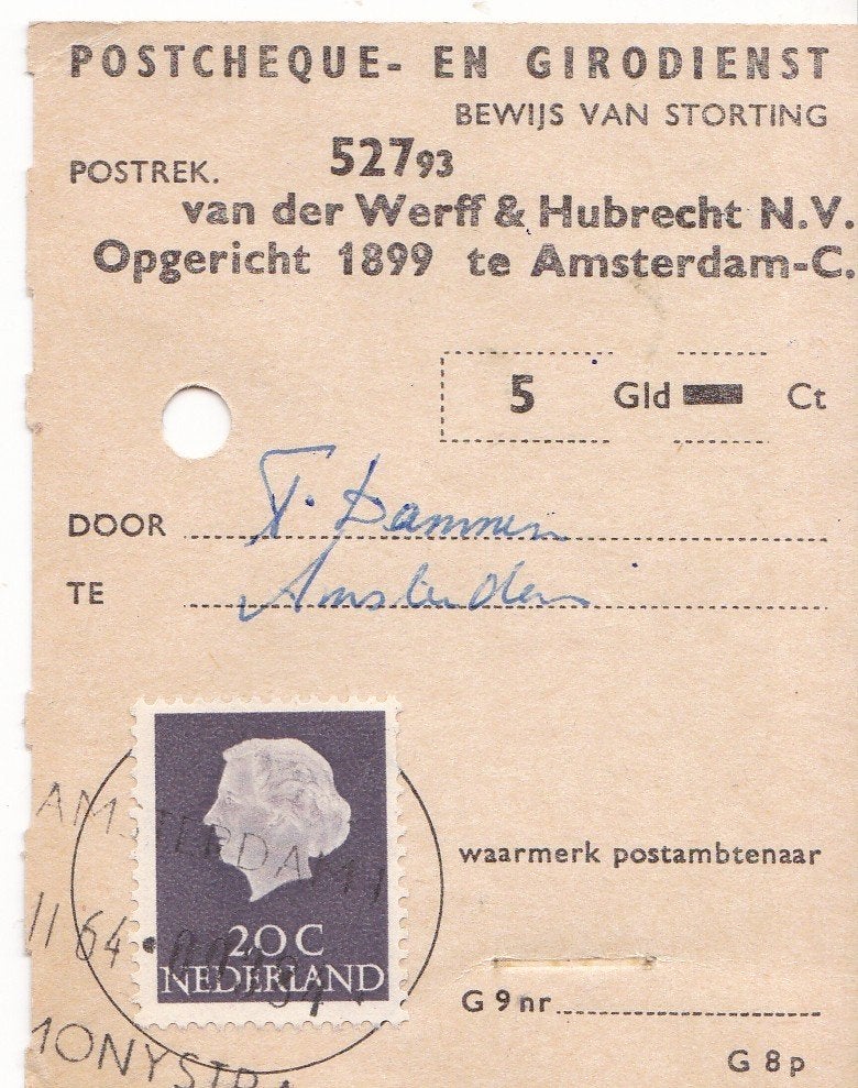 Postaal document – Bewijs van storting – kenmerk G8p, Verzenden, Overige typen