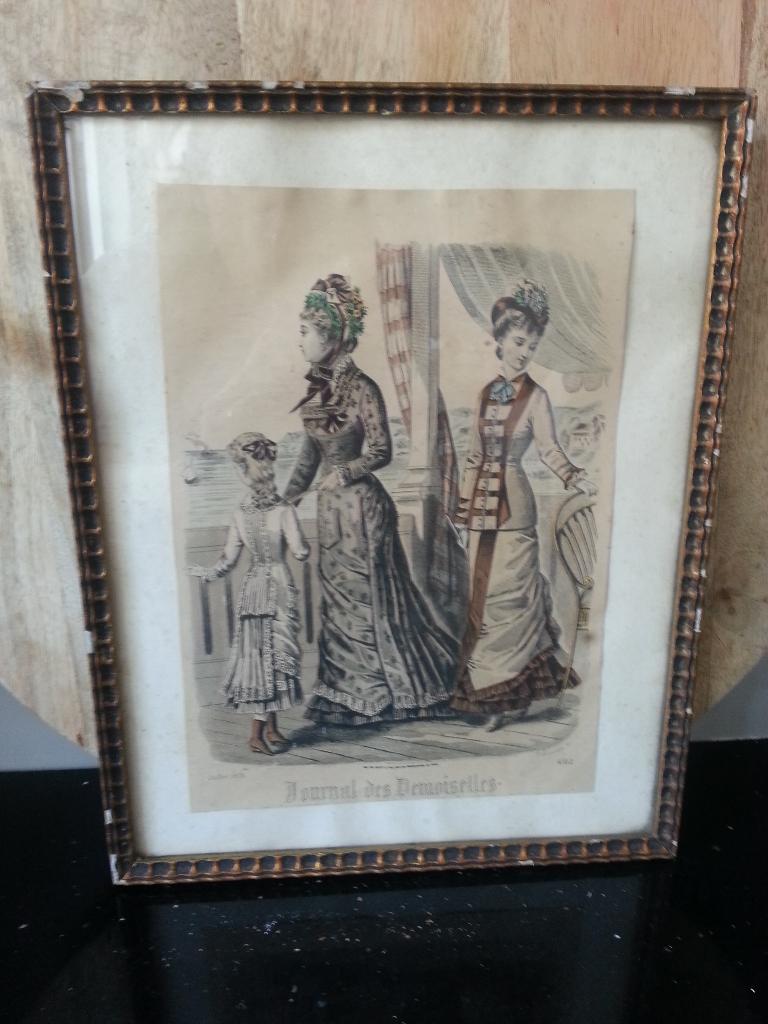 Antiek/Brocante gravure Journal des Demoiselles 1878, Ophalen of Verzenden