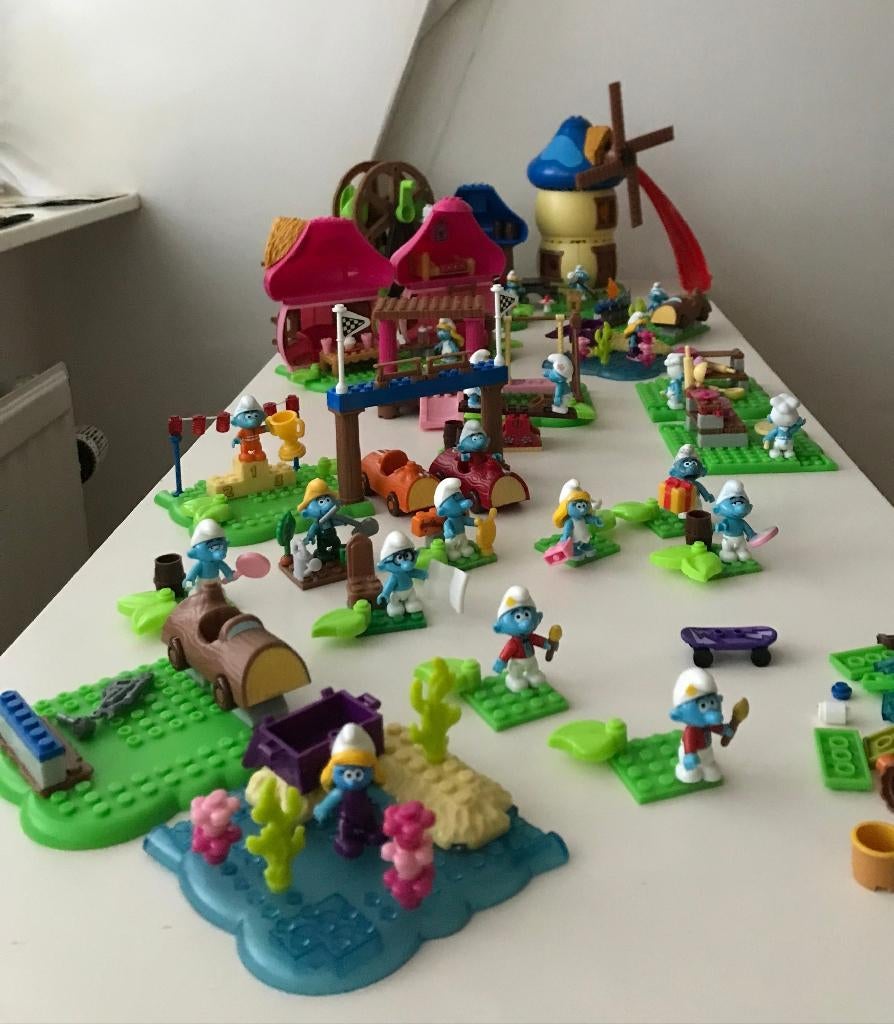 Grote verzameling smurfensetjes van Mega Bloks, Ophalen of Verzenden, Zo goed als nieuw, Megabloks