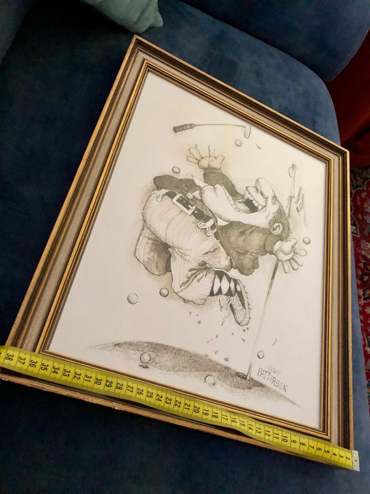 Gary Patterson Cartoon: Golfplezier met ontspiegeld glas, Antiek en Kunst, Kunst | Tekeningen en Foto's, Ophalen of Verzenden