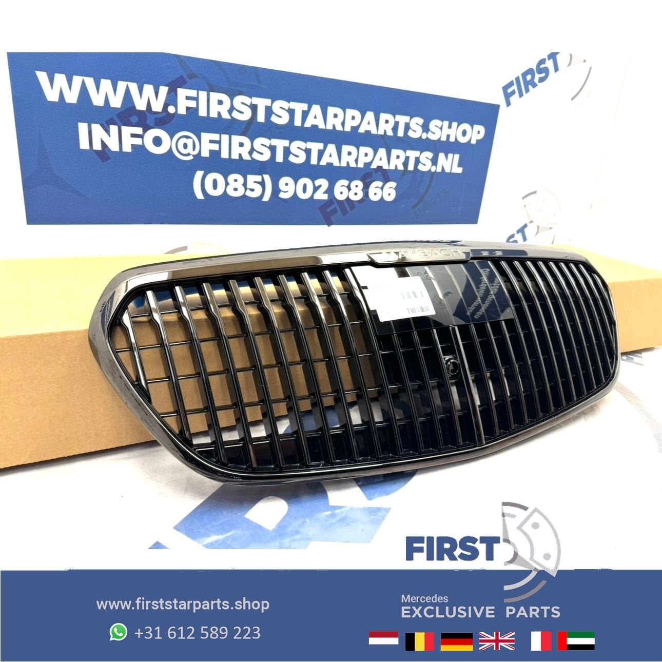 W223 MAYBACH BUMPER GRIL S KLASSE ORIGINEEL A2238801303 MERC, Gebruikt, -, Ophalen of Verzenden, -