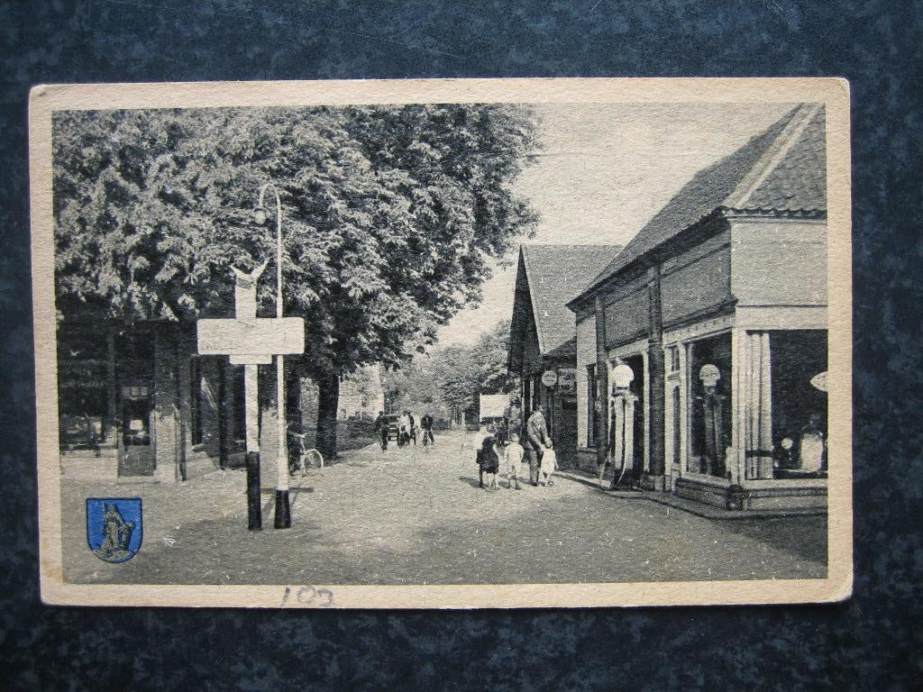 NUNSPEET  Eperweg wegwijzer Shell benzinepomp 1953, Verzamelen, Ophalen of Verzenden, 1940 tot 1960, Gelderland
