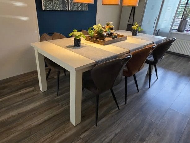 Witte eettafel modern 240x100, Huis en Inrichting, Ophalen, Gebruikt, 200 cm of meer, Vijf personen of meer