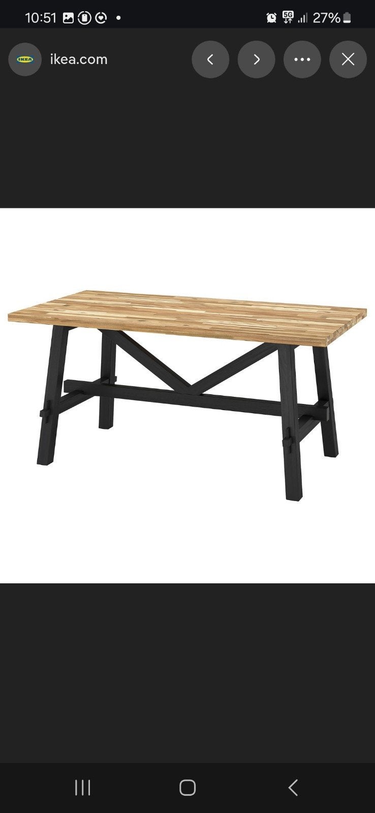 ikea skogsta 230cm lang, 50 tot 100 cm, Zo goed als nieuw, 150 tot 200 cm, Vier personen