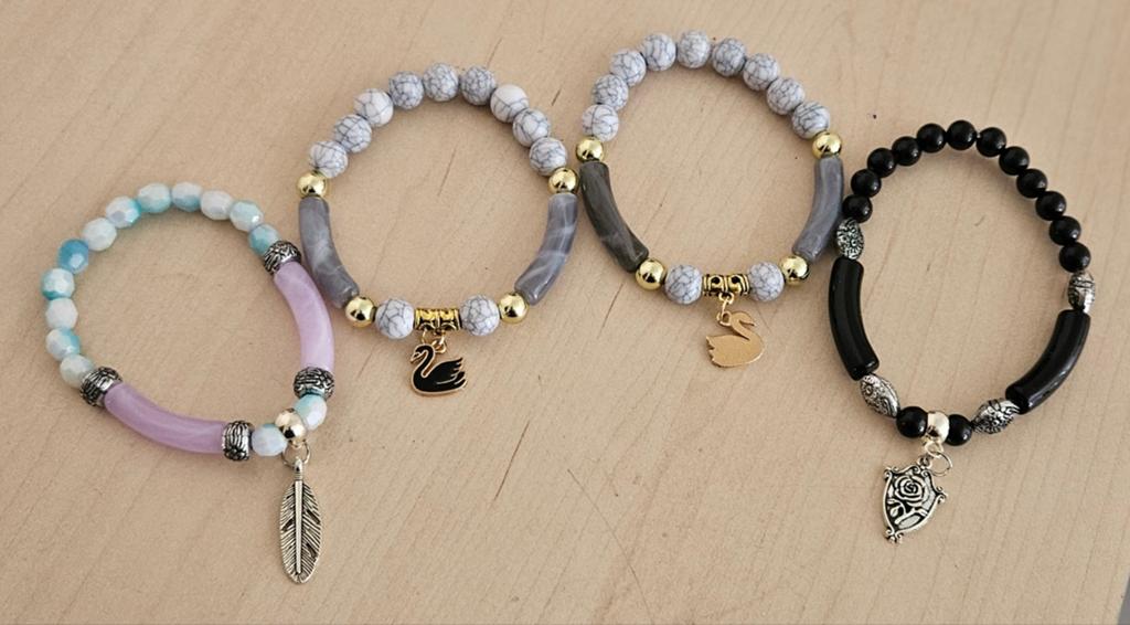 4x kralen armband met hanger, Ophalen of Verzenden, Nieuw