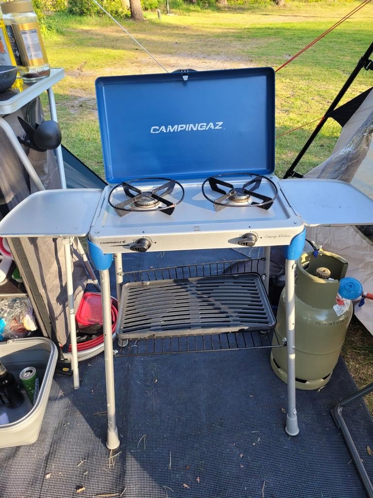 Campingaz kooktoestel met 2 gaspitten en BBQ-functie, Ophalen, Gebruikt