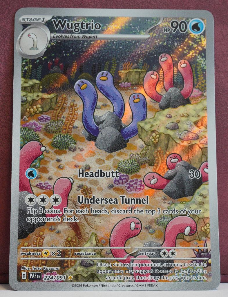 Wugtrio Gallery Art 224-091 Paldean Fates Pokémon Kaart, Verzenden, Nieuw, Losse kaart