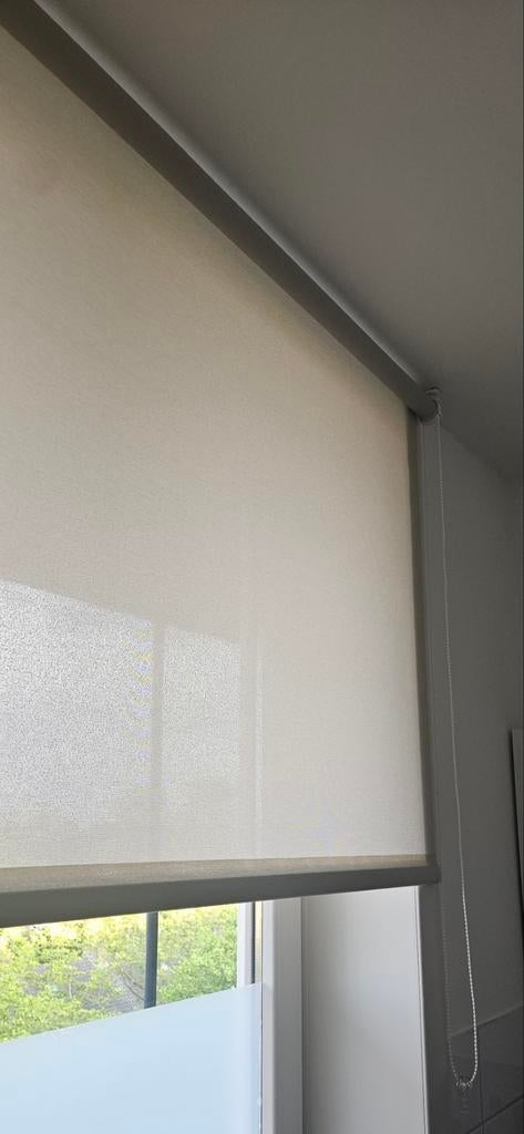 Transparant beige rolgordijn 150x190 cm, Huis en Inrichting, Stoffering | Gordijnen en Lamellen, Ophalen, Gebruikt, Beige