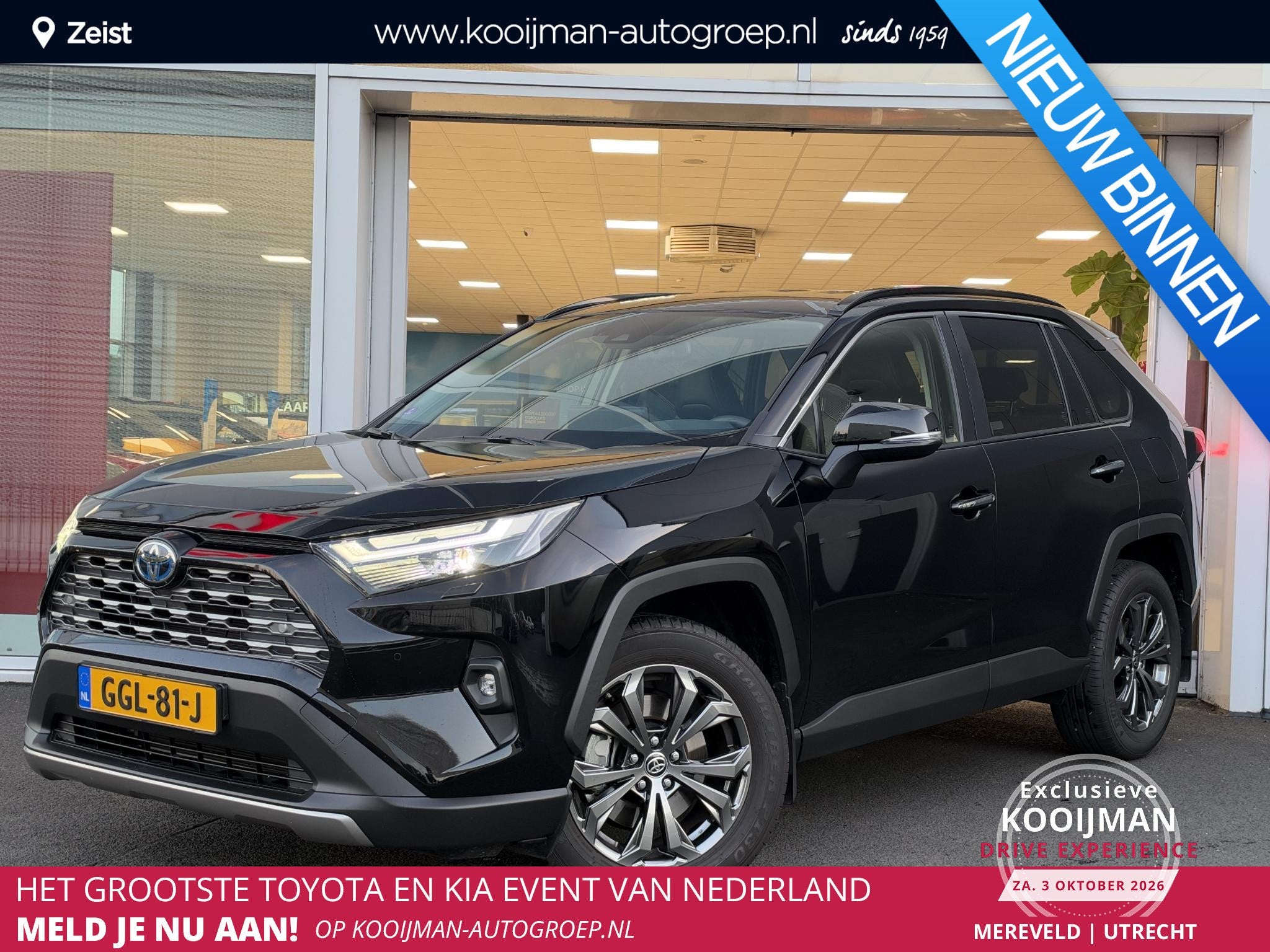 Toyota RAV4 2.5 Hybrid AWD Executive Zwart volleder | Dodeho, Gebruikt, 4 cilinders, 2487 cc, 1650 kg