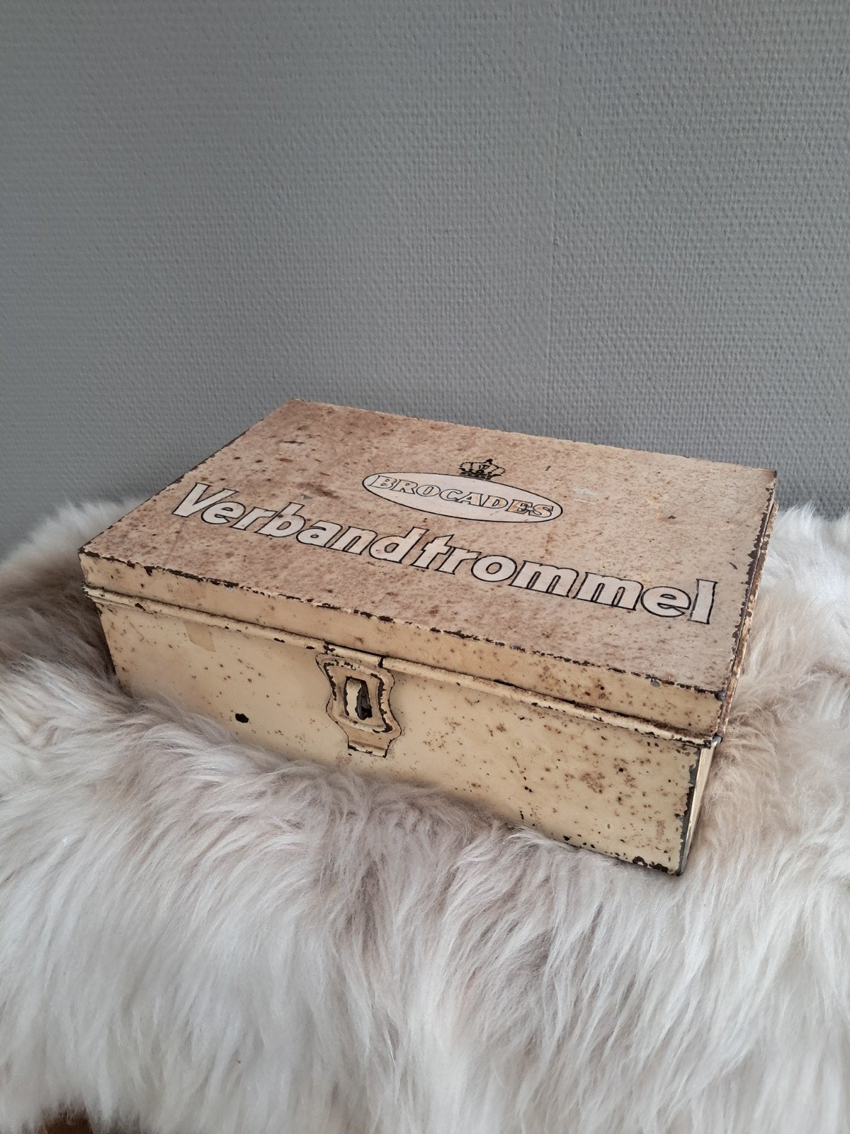 Vintage Brocades Verbandtrommel - EHBO Doos, Ophalen of Verzenden