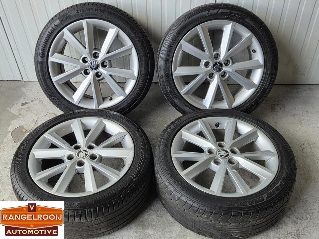 Org. 16" lmv met zomerbanden voor Skoda Fabia NJ '15>, Velg(en), 16 inch, Ophalen of Verzenden, Gebruikt