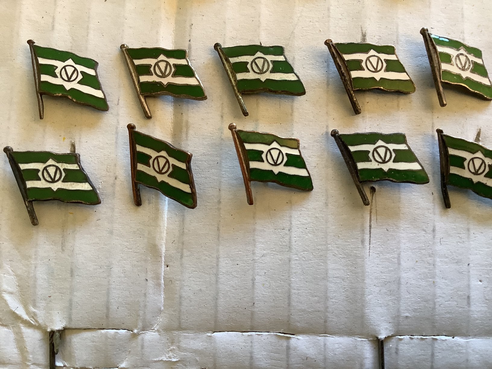 10 emaille speldjes van Ommeren Scheepvaart, Verzamelen, Ophalen of Verzenden, Gebruikt