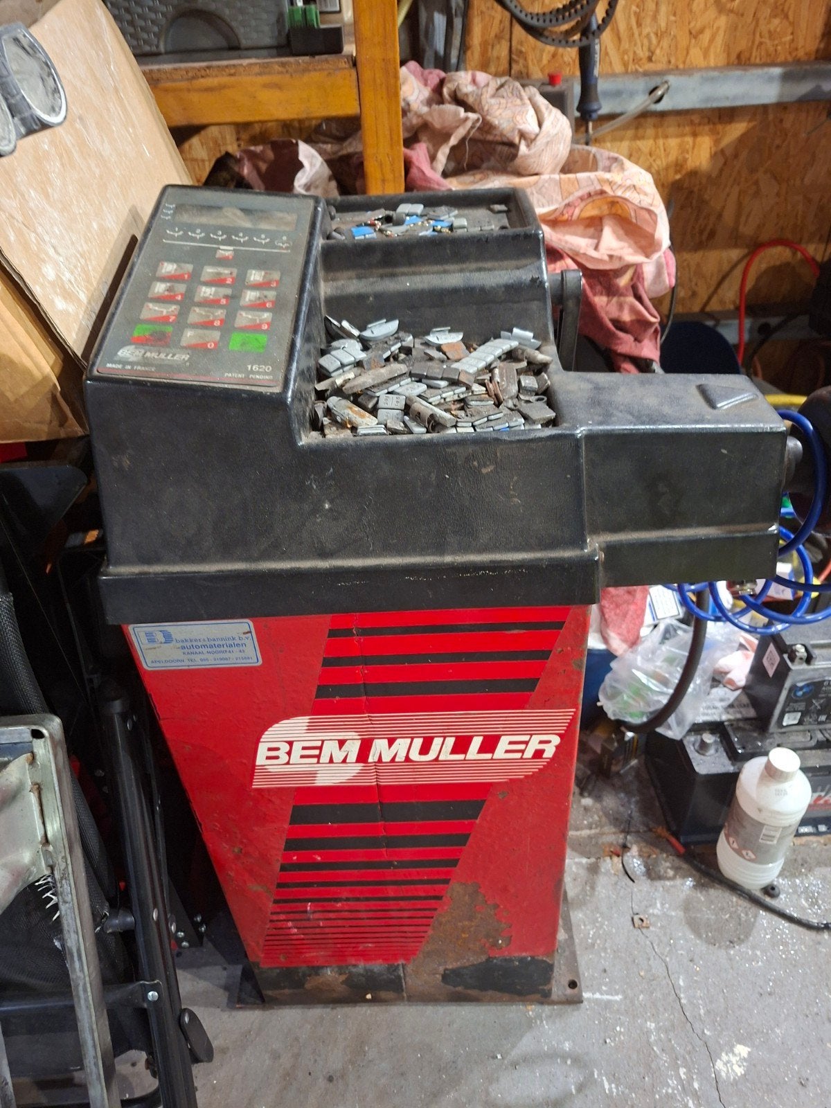 BEM MULLER 1620 Bandenbalanceermachine met gewichten, Ophalen of Verzenden, Gebruikt, Universele onderdelen