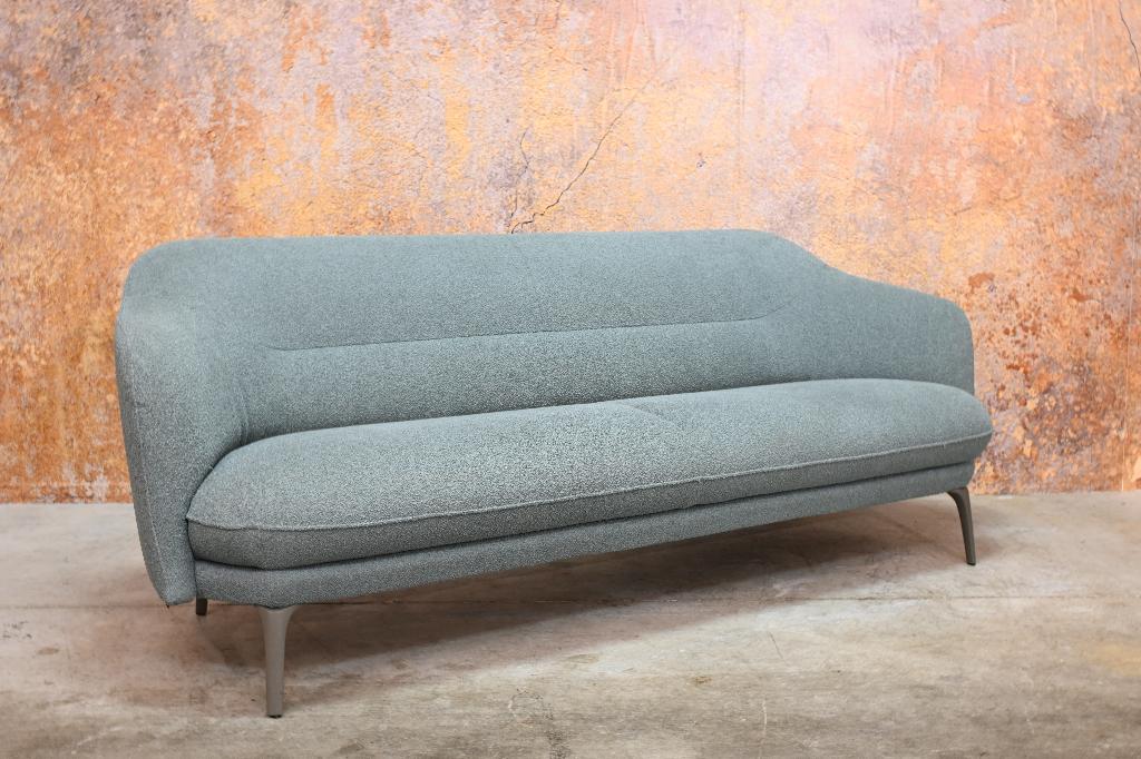 ZGANieuw groene stoffen Leolux Lindo design bank, Leolux, Leolux, Driepersoons, 75 tot 100 cm