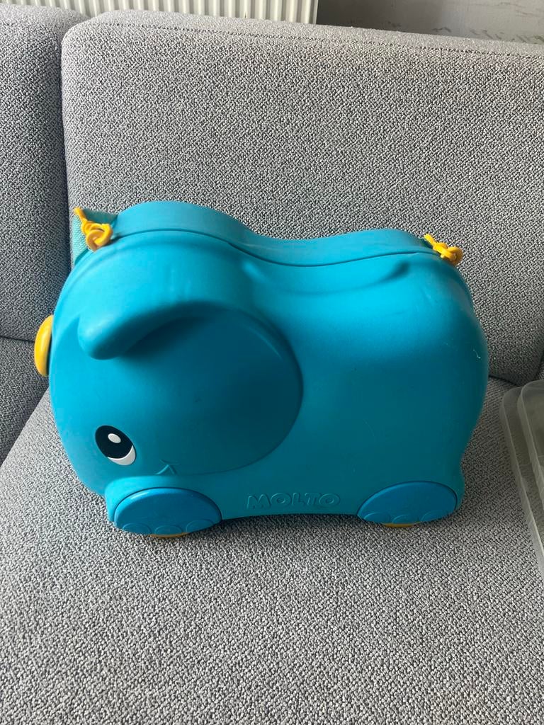 Molto Olifant Loopkoffer Blauw - Kinderkoffer op Wielen, Ophalen of Verzenden, Gebruikt, Jongen of Meisje
