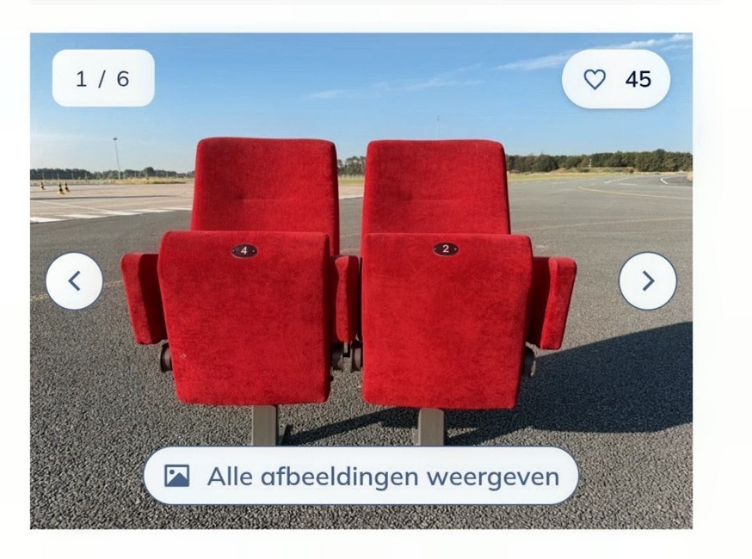 Theater stoelen Soldaat van Oranje, Ophalen, Gebruikt, Rood, Stof