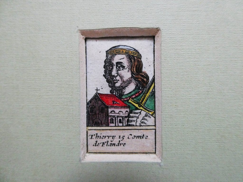 Gravure Thierry 15 Comte de Flandre / Diederik van de Elzas, Antiek en Kunst, Met passe-partout, Portret, Gravure, 1600 - 1699