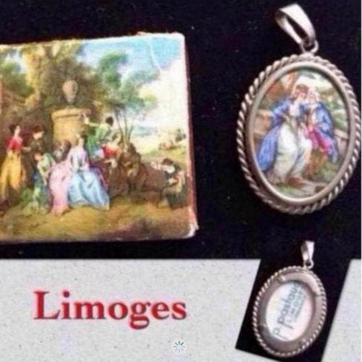 Limoges porseleinen hanger voor ketting, Ophalen of Verzenden, Zo goed als nieuw, Porselein