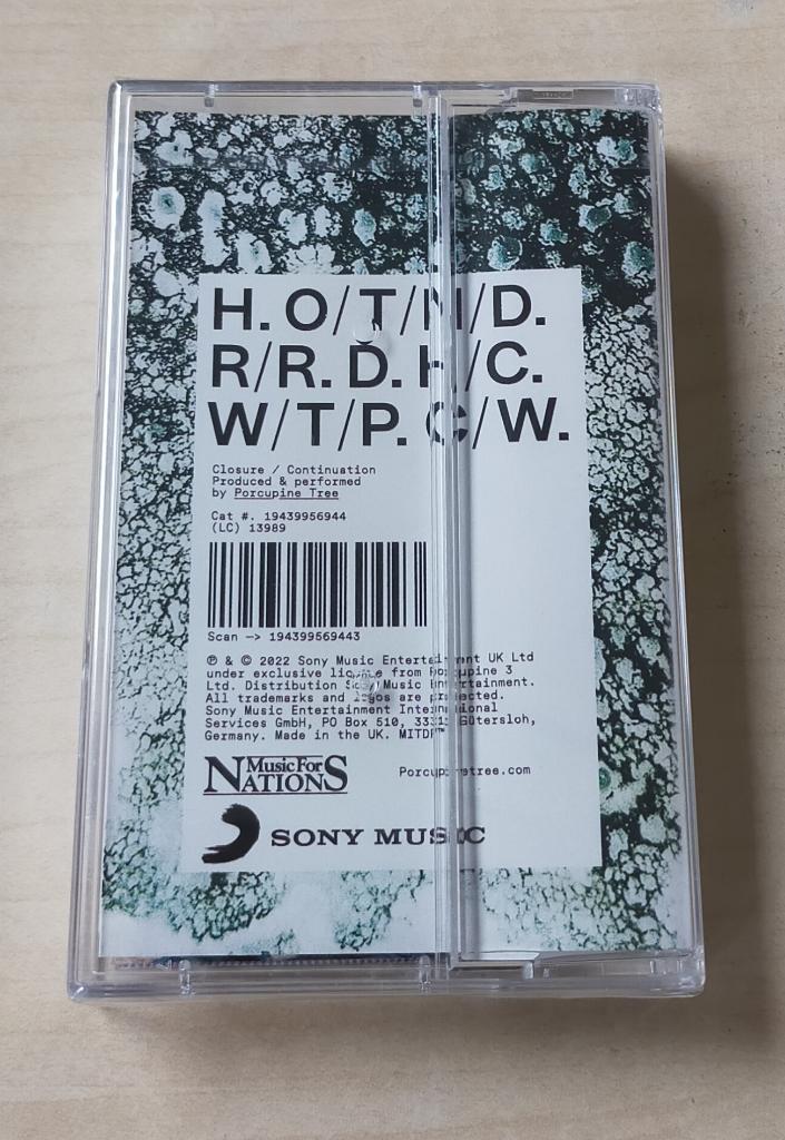 Porcupine Tree - Closure/Continuation Cassette MC 2022 Nieuw, Kontakt@sonymusic.com, Sony Music Entertainment Germany GmbH Bülowstr. 80 10783 Berlin
