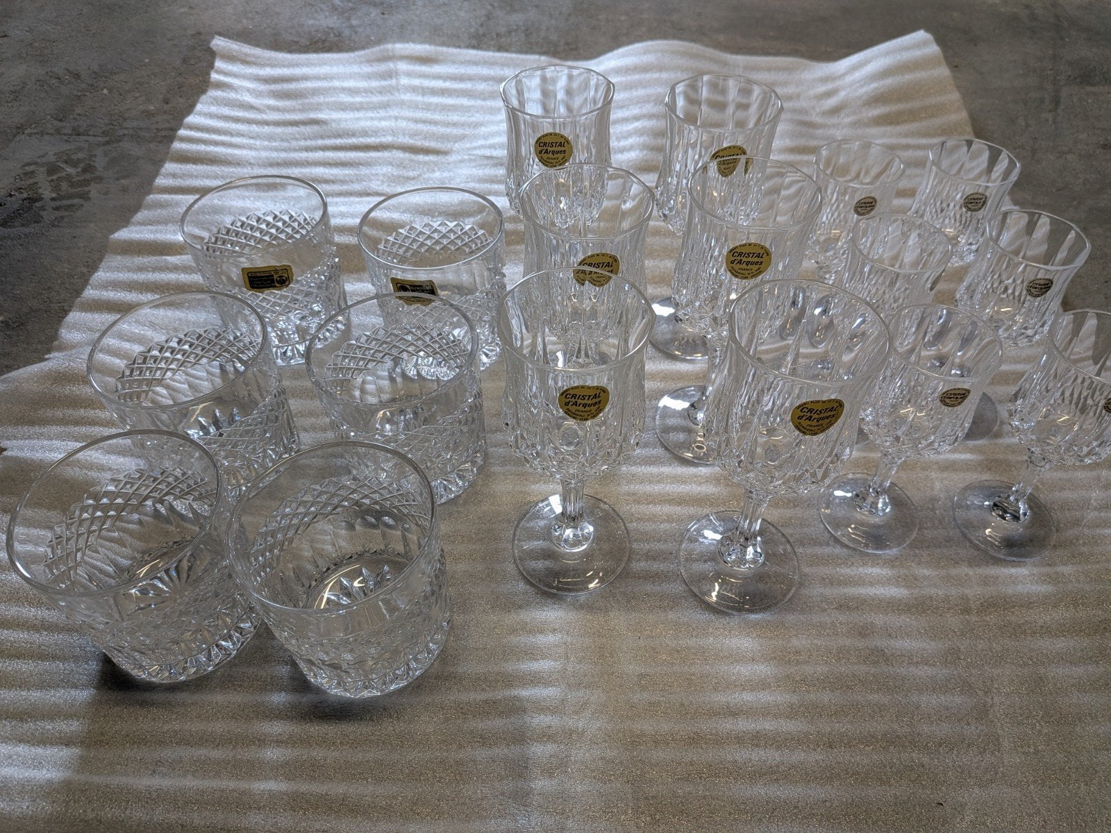 sets puntgave kristallen glazen Cristal d'Arques, Ophalen of Verzenden