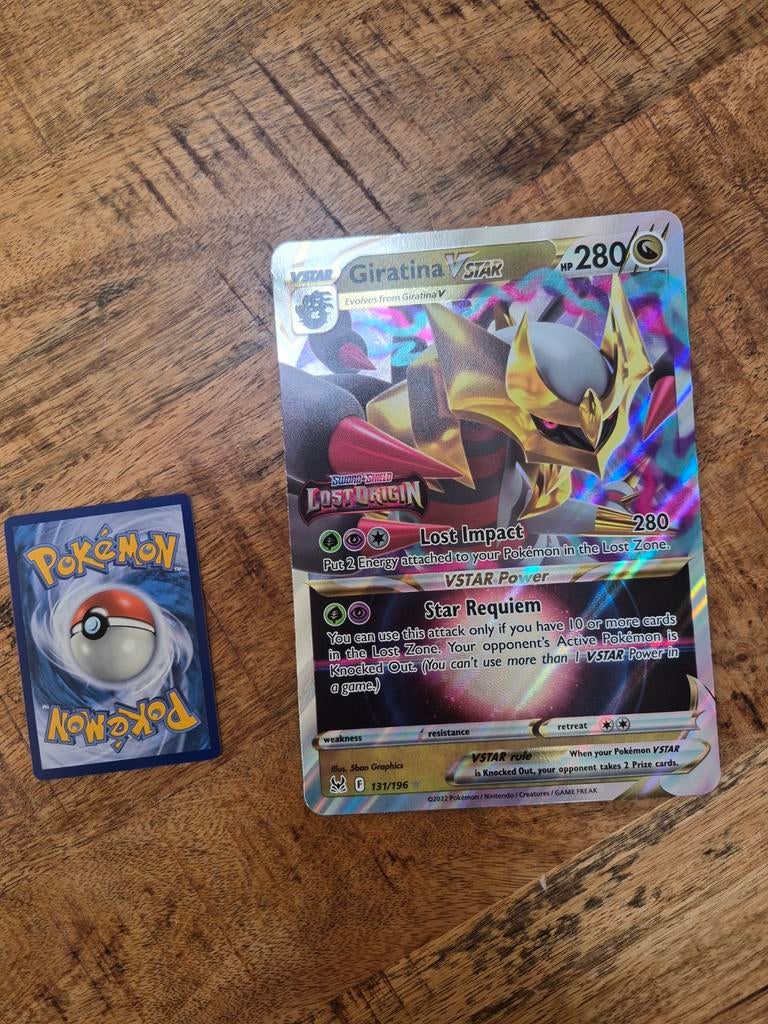 Giratina VSTAR Pokémon kaart, Ophalen of Verzenden, Zo goed als nieuw, Losse kaart, Foil