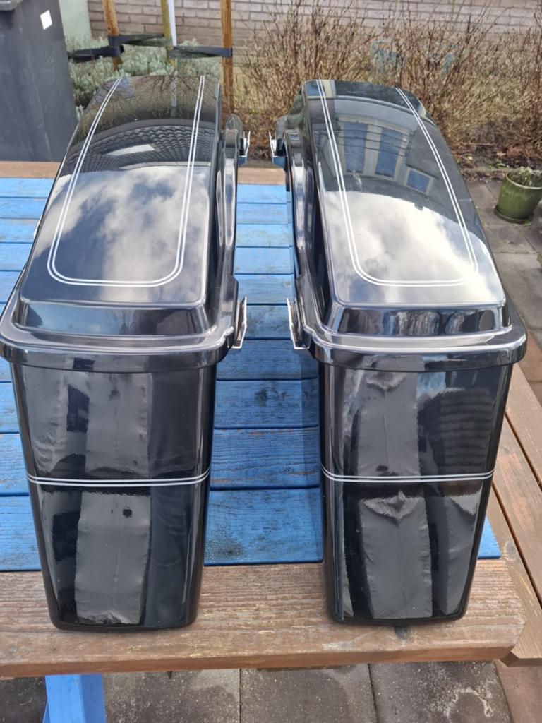 Saddlebags/koffers Harley Davidson Touringmodellen, Motoren, Accessoires | Koffers en Tassen, Ophalen, Zo goed als nieuw